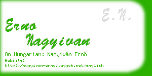erno nagyivan business card