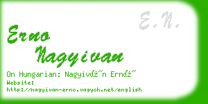 erno nagyivan business card